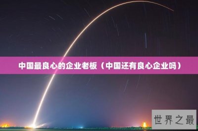 ​中国最良心的企业老板（中国还有良心企业吗）