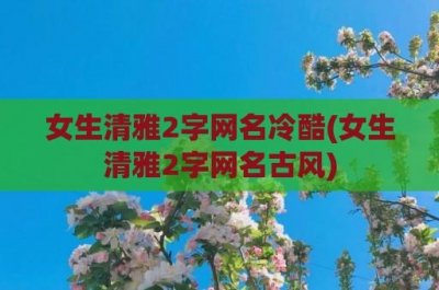 ​女生清雅2字网名冷酷(女生清雅2字网名古风)