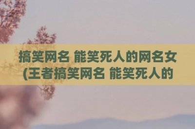 ​搞笑网名 能笑死人的网名女(王者搞笑网名 能笑死人的网名)