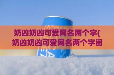 ​奶凶奶凶可爱网名两个字(奶凶奶凶可爱网名两个字闺蜜)