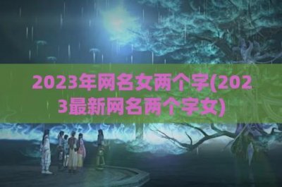 ​2024年网名女两个字(2024最新网名两个字女)