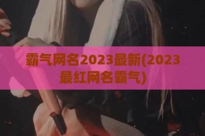 ​霸气网名2024最新(2024最红网名霸气)