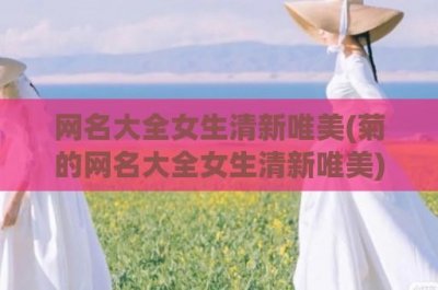 ​网名大全女生清新唯美(菊的网名大全女生清新唯美)